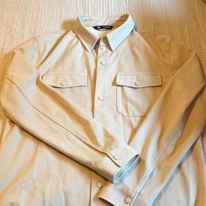Zara Light Tan Long Sleeve Shirt
